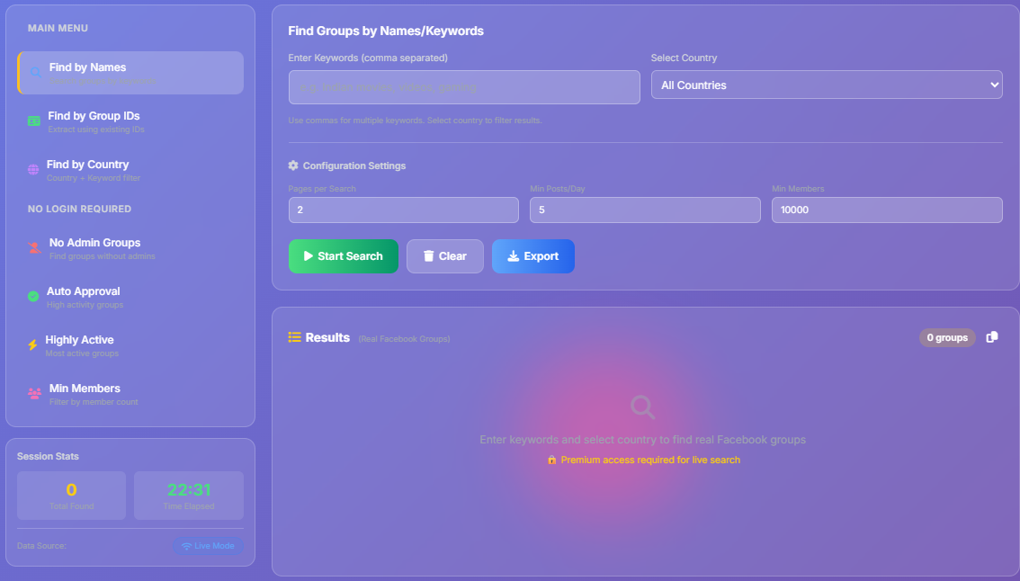Facebook Auto Approval Group Finder Software
